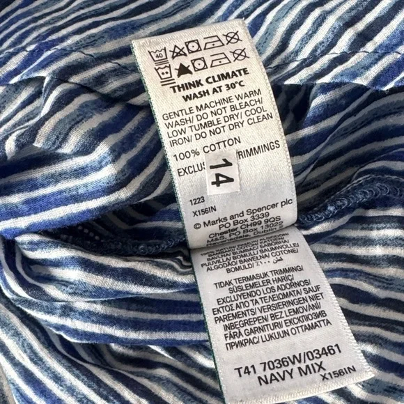 Pure 100 % Cotton Long Sleeve Blouse by M&S Collection - Picture 8 of 8